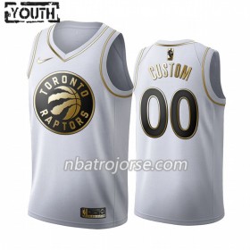 Barn Toronto Raptors Tröja Skräddarsydda 2019-20 Nike Vit Golden Edition Swingman